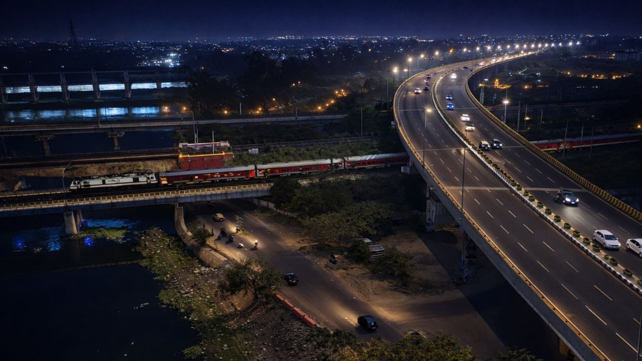 4 lane Hindon bridge Ghaziabad